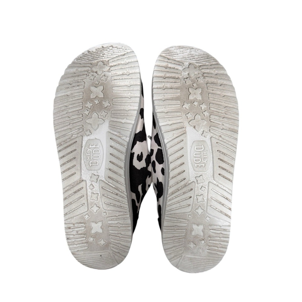 10 Hey Dude Cow Print Slip On Shoes Womens Casual Lightweight - Picture 10 of 10
